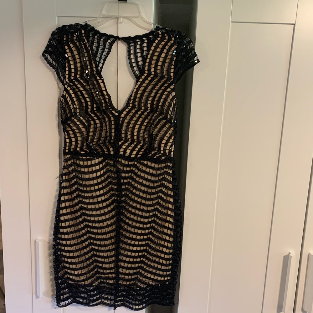 Black mini sequin dress